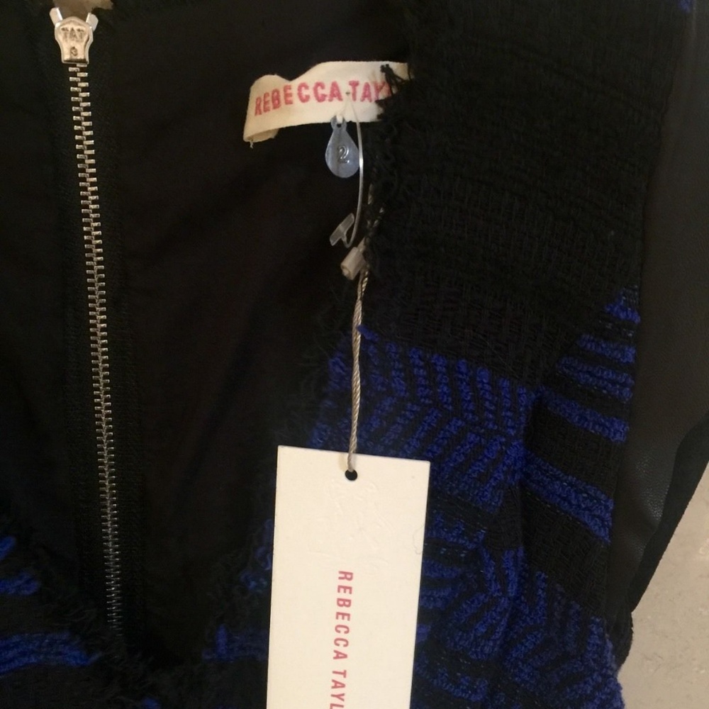 Rebecca Taylor Blue Black Tweed Dress 2 - Picture 3 of 8